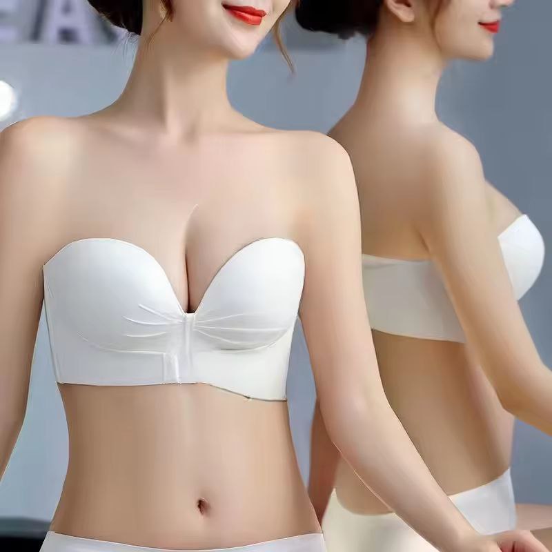 1/2 Strapless Adhesive Bra Summer Push-Up Non-Slip Small Chest Lightweight Sexy Invisible Lingerie Women Everyday Party Wedding