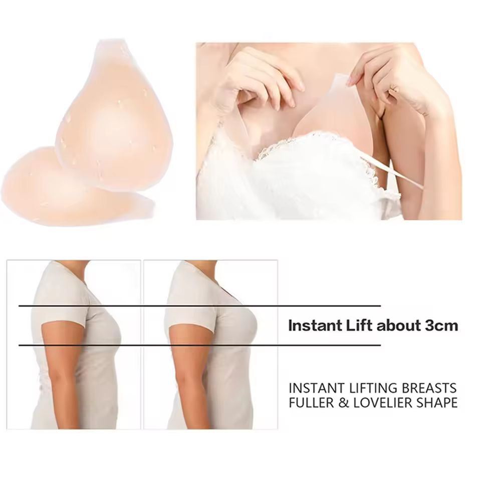 Adhesive Silicone Lift Up Bra Stick On Bra Push Up Strapless Backless Bra For Women Shockproof Sports Support Fitness Vest